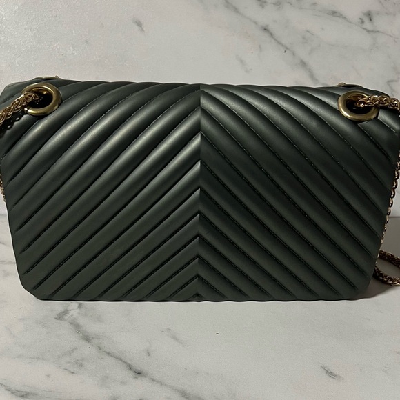 Dark Grey Quilted Chain Bag - Picture 3 of 5